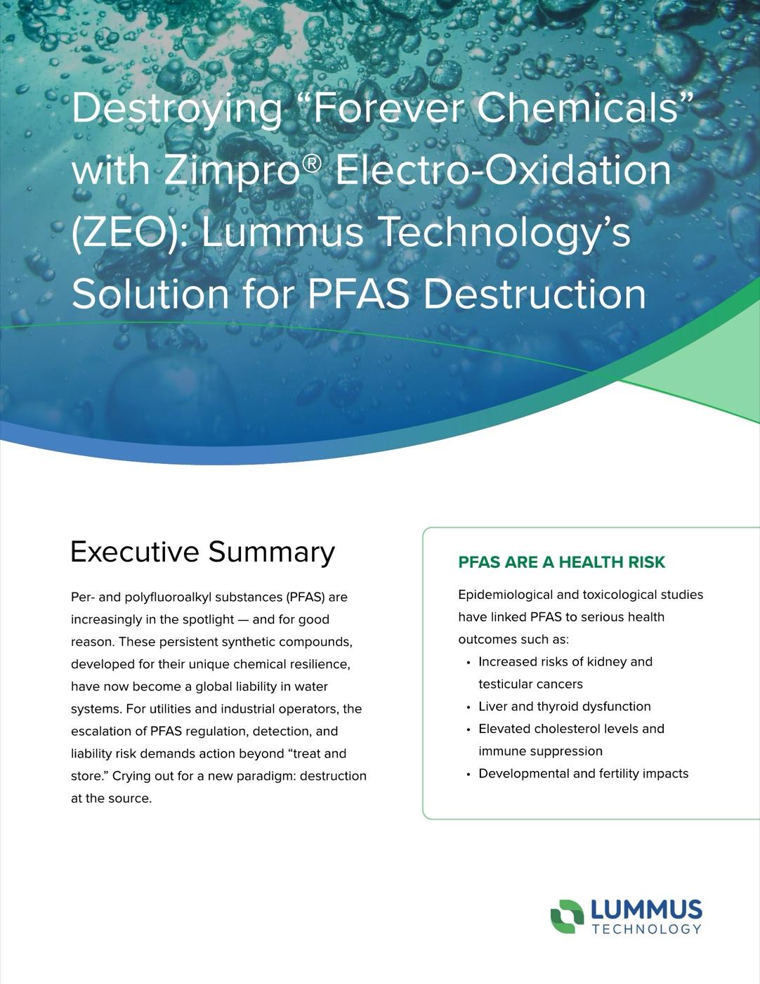 Lummus Zimpro® PFAS white paper and LinkedIn ad